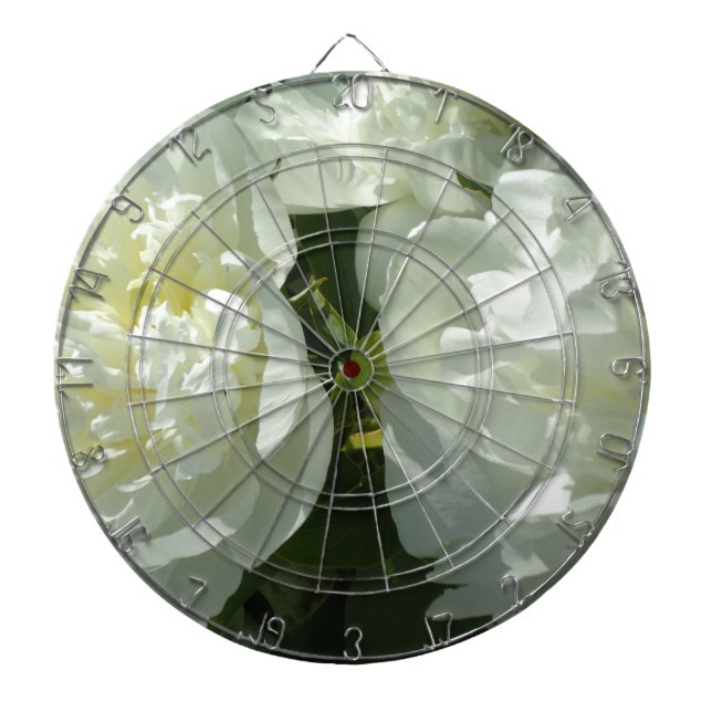 Tablero Dardos Fotografia floral branca de pénia branca Elegante (Frente)