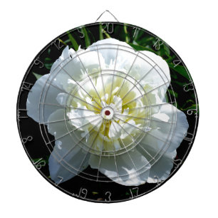Tablero Dardos Fotografia floral branca de pénia branca Elegante
