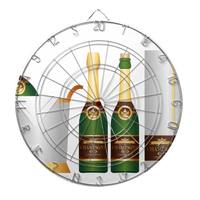 Tablero Dardos garrafas de champanhe (Frente)