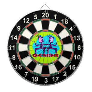Tablero Dardos Gemini Cartoon Zodiac Astrology design
