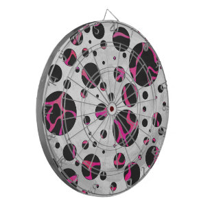 Tablero Dardos Girafa Impressão Rosa Choque e Preto