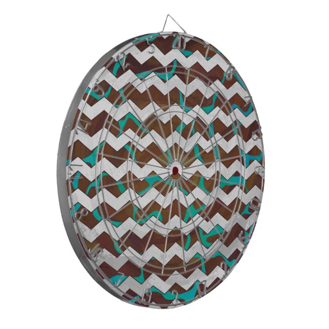 Tablero Dardos Giraffe Brown e Teal Impressão (Frente Esquerda)