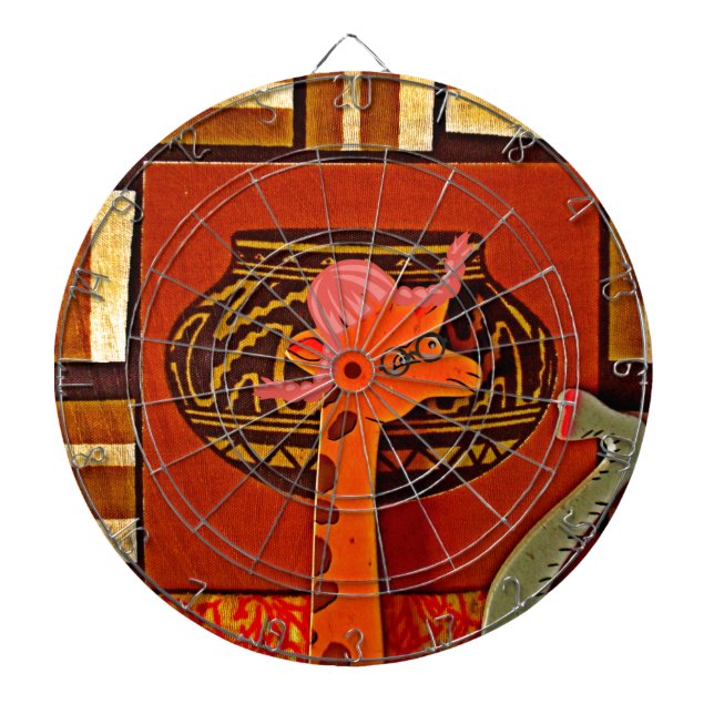 Tablero Dardos Giraffe Hat Art Impressão (Frente)