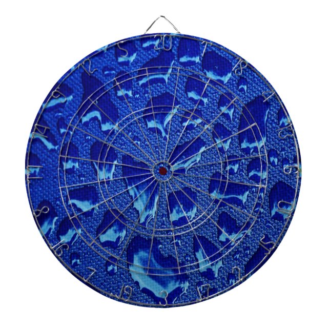 Tablero Dardos Gotas de Água Azul Profunda (Frente)
