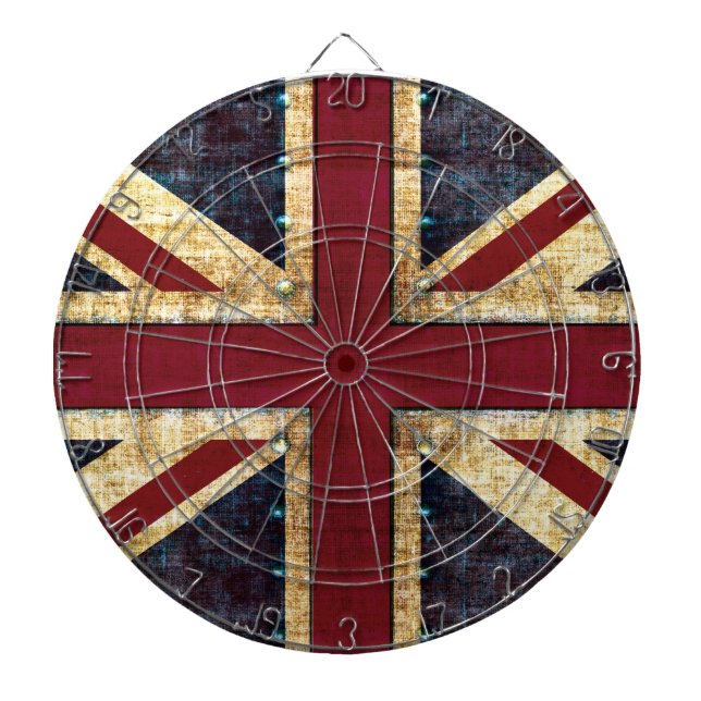 Tablero Dardos Grunge Union Jack (Frente)