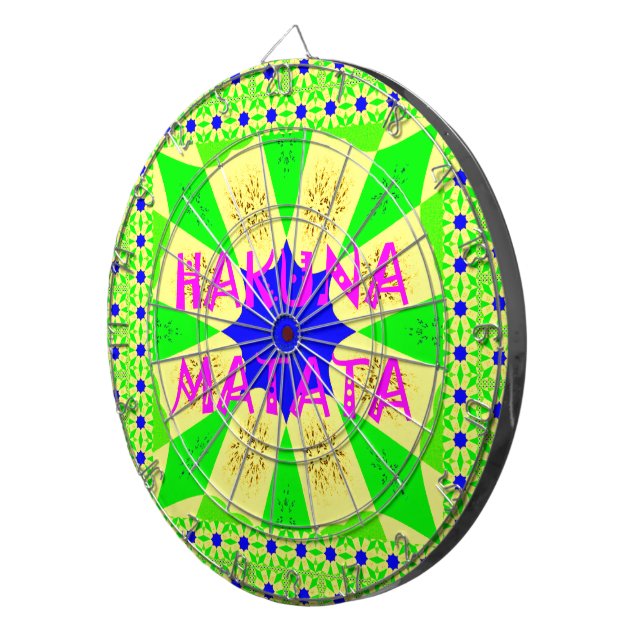 Tablero Dardos Hakuna Matata Belo Design Incrível Colo (Frente Direita)