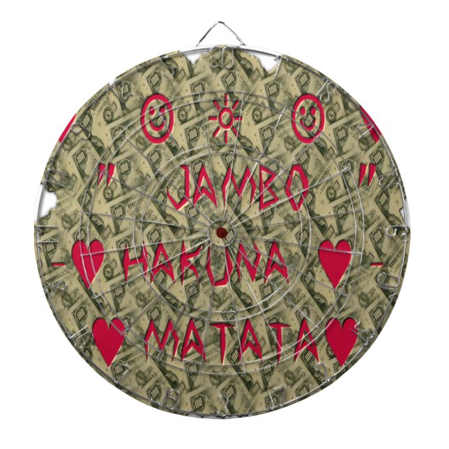 Tablero Dardos Hakuna Matata Talk Money Art Impressão (Frente)