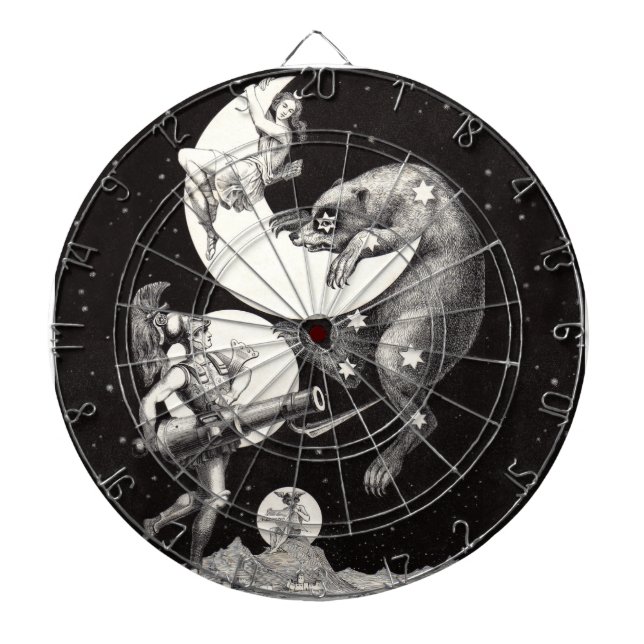 Tablero Dardos Ilustração Noturna do Deus do Universo da Lua Cele (Frente)
