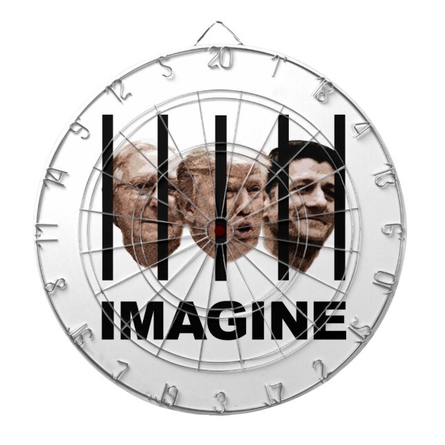 Tablero Dardos Imagine Trump, McConnell e Ryan atrás de Bares (Frente)