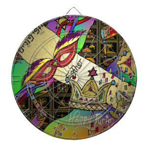 Tablero Dardos Impressão de Arte da Celebração Judaica Purim Esth