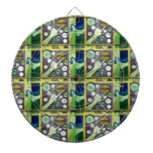 Tablero Dardos Impressão de Arte Mosaica Divertida Contemporânea