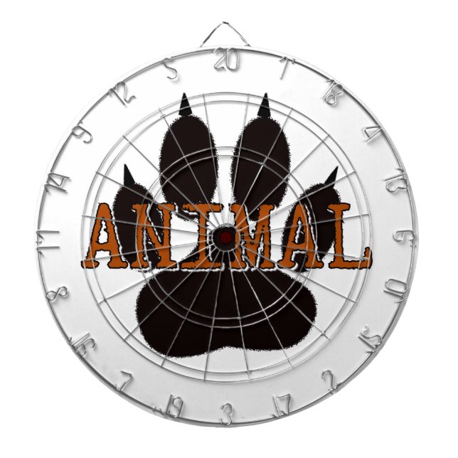 Tablero Dardos Impressão de Paw Animal Preto (Frente)