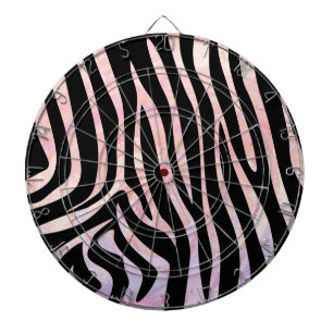 Tablero Dardos Impressão de Zebra Preta e Rosa