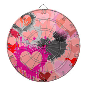 TABLERO DARDOS JOGO DE PAINEL - CORAÇÕES DE DESIGNER - PINK - PRE
