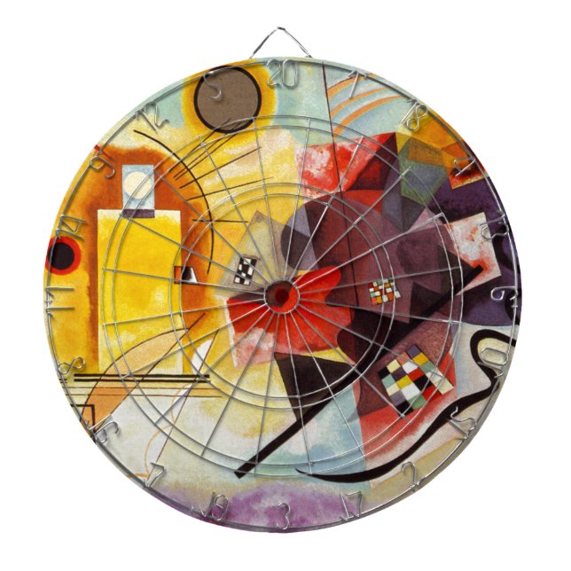 Tablero Dardos Kandinsky Amarelo Azul (Frente)