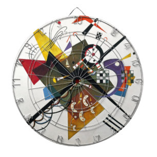 Tablero Dardos Kandinsky Na Pintura Branca De Dois Abstrato