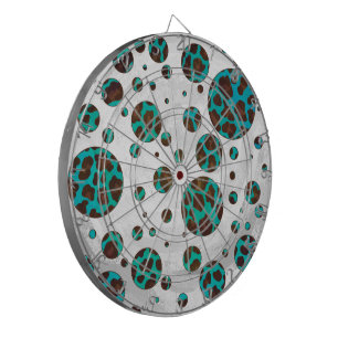 Tablero Dardos Leopard Brown e Teal PrintPolka Pontos