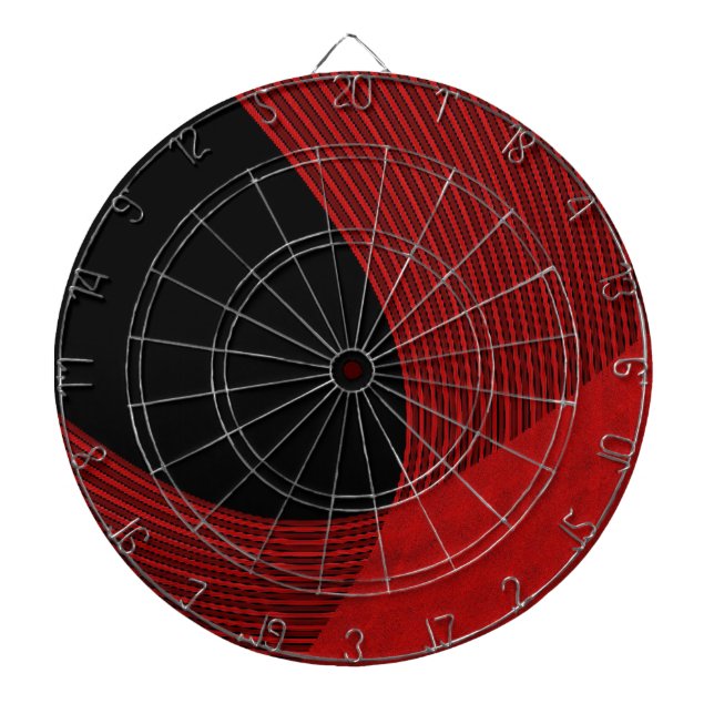 Tablero Dardos Linhas Modernas Vermelho e Preto (Frente)