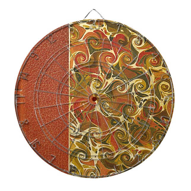 Tablero Dardos Livro Antiquado Elegante, Padrão de espiral do Orn (Frente)