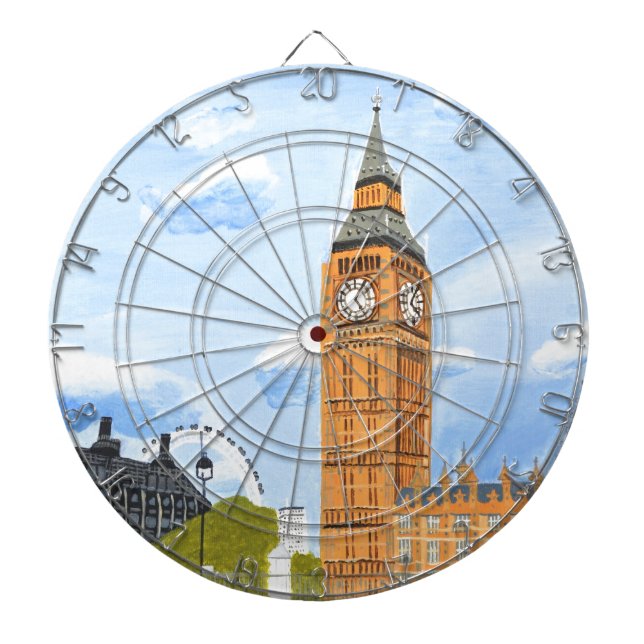Tablero Dardos London Big Ben (Frente)