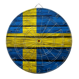 Tablero Dardos Madeira rústica da bandeira sueco