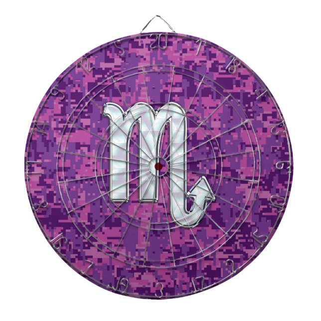 Tablero Dardos Mãe de Pearl Scorpio Zodiac Digital Camo (Frente)
