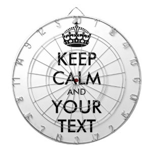 Tablero Dardos MANTENHA A CALMA e o SEU TEXTO - preto