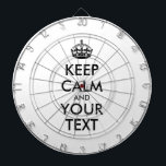 Tablero Dardos MANTENHA O CALM Personalizado e o TEXTO<br><div class="desc">MANTENHA CALMA E TEXTO personalizados. Edite este modelo de design - CRIE SEU TEXTO.</div>