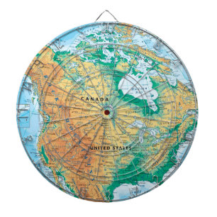 Tablero Dardos Mapa de America do Norte