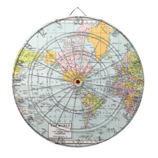 Tablero Dardos Mapa do mundo do vintage