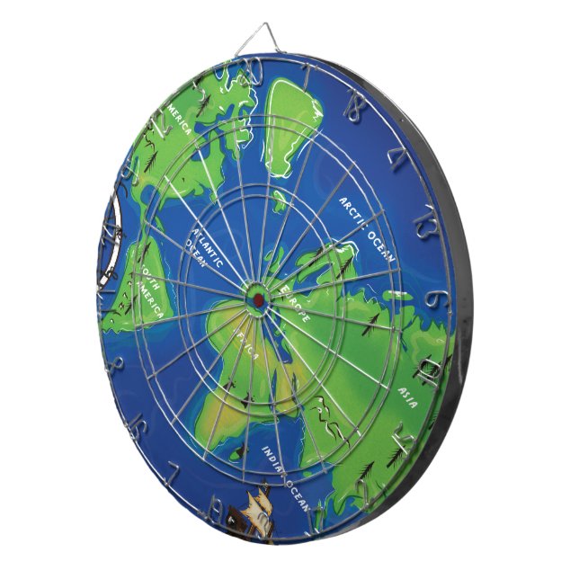 Tablero Dardos Mapa Mundial (Frente Direita)