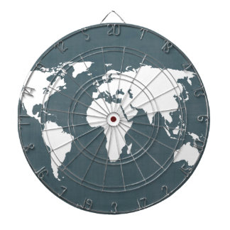 Tablero Dardos Mapa Mundial. azul e branco