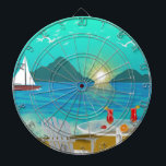 Tablero Dardos Margaritaville<br><div class="desc">Margaritas do bebendo do paraíso da ilha na praia.</div>