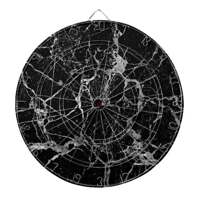 Tablero Dardos Mármore preto com vear branco (Frente)