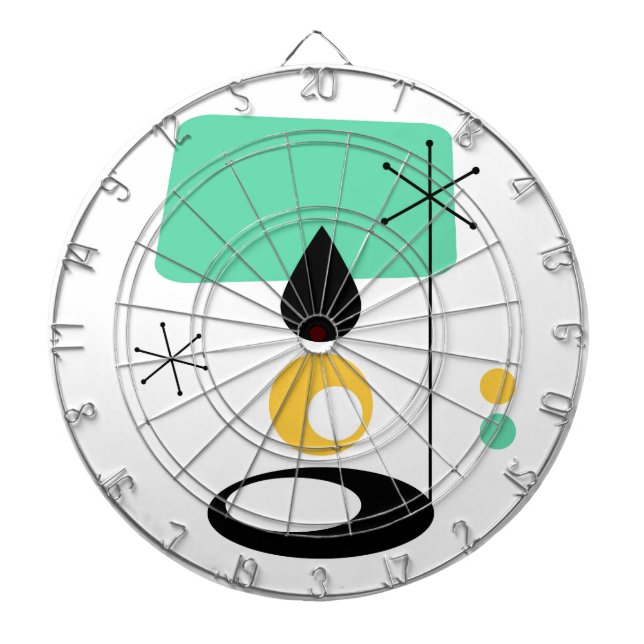 Tablero Dardos meio século azul-design de-lâmpada moderna (Frente)