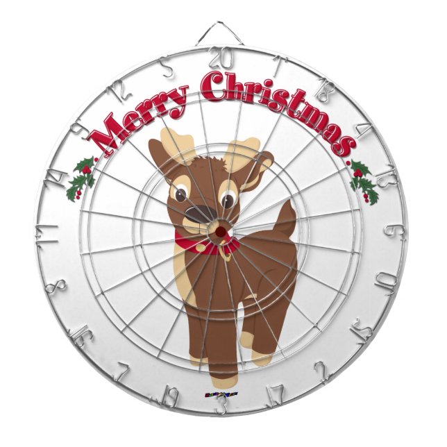 Tablero Dardos Merry Christmas Reindeer (Frente)