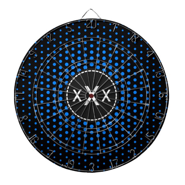 Tablero Dardos Monograma Azure Techno Dots Modern (Frente)