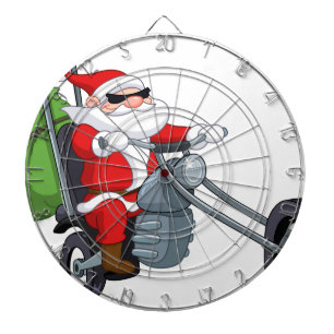 Tablero Dardos motociclista santa claus