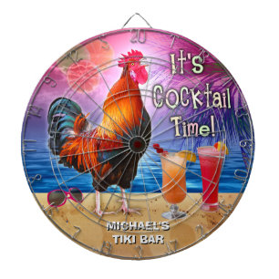 Tablero Dardos Nome tropical da praia do cocktail engraçado da