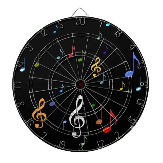 Tablero Dardos notas musicais coloridas (Frente)