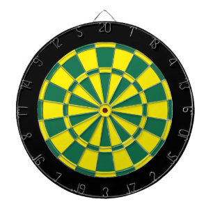 Tablero Dardos O conselho de dardo: Amarelo, verde, e preto