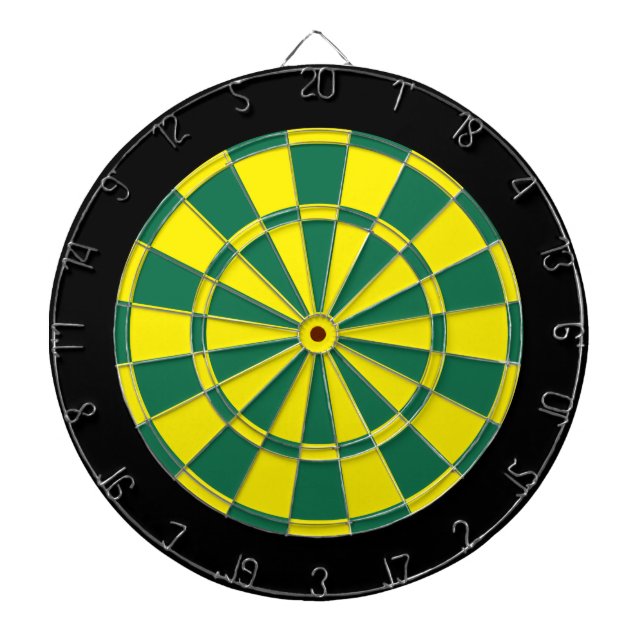 Tablero Dardos O conselho de dardo: Amarelo, verde, e preto (Frente)