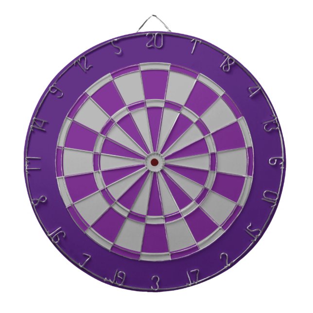 Tablero Dardos O conselho de dardo: Cinzas de prata, roxo, e roxo (Frente)