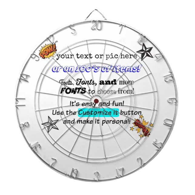 Tablero Dardos O CONSELHO de DARDO customizável de 10tshirts.com! (Frente)