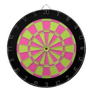 Tablero Dardos O conselho de dardo: Verde limão, rosa, e preto