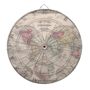 Tablero Dardos O mundo 1860 - Hemisférios oriental e ocidental
