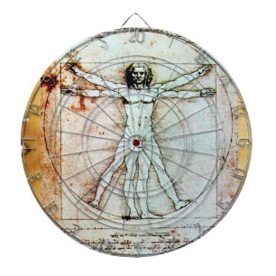 Tablero Dardos O pergaminho da antiguidade do HOMEM de VITRUVIAN