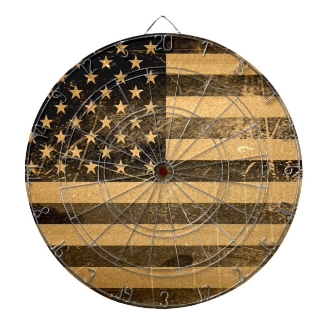 Tablero Dardos Old Grunge American Flag (Frente)