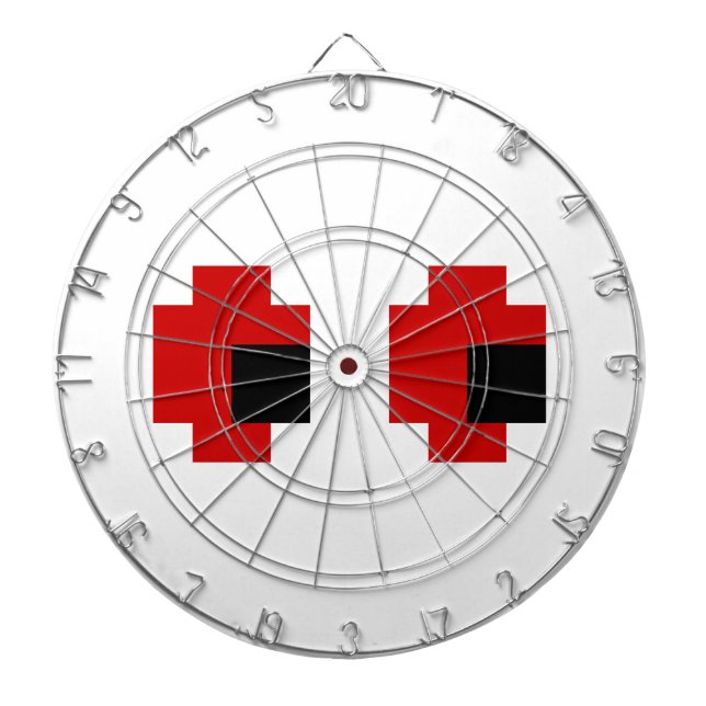 Tablero Dardos Olhos Vermelhos Brancos de 8 Bits (Frente)