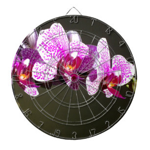 Tablero Dardos Orquídeas florais tropicais, cor-de-rosa, elegante
